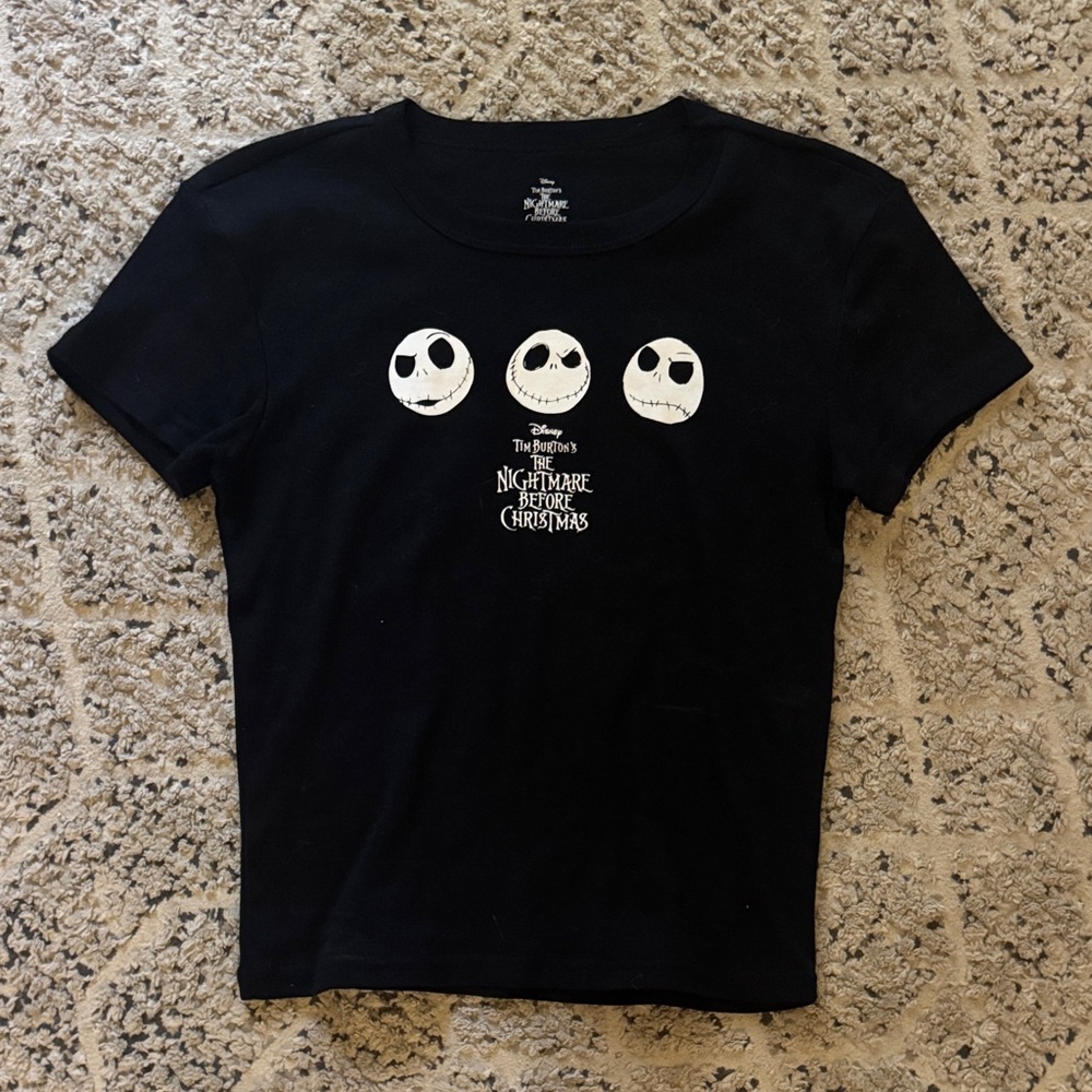 Disney Black T-Shirt with Jack Skellington Faces
